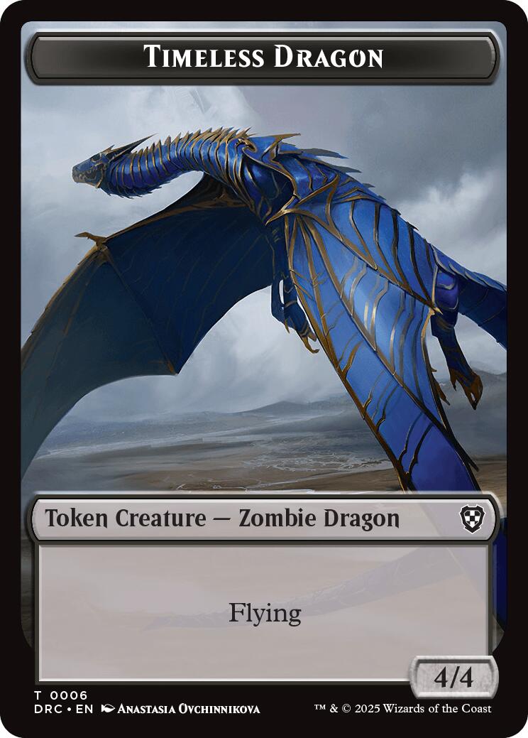 Timeless Dragon // Zombie (0003) Double-Sided Token [Aetherdrift Tokens] | Odin's Place