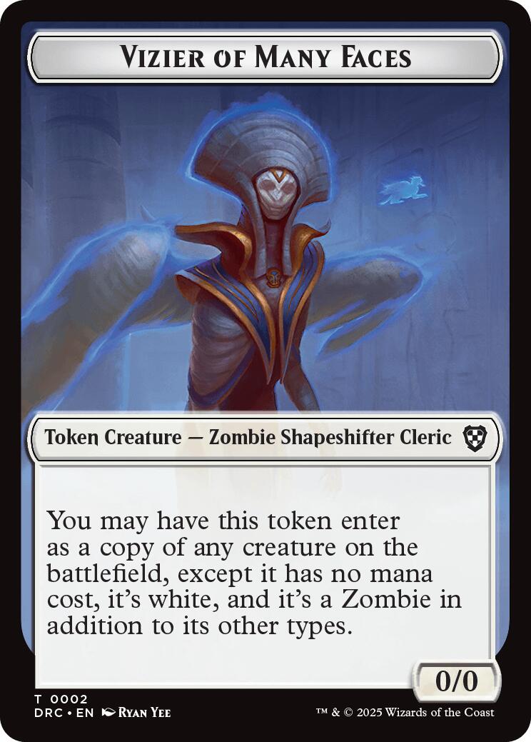 Vizier of Many Faces // Zombie (0003) Double-Sided Token [Aetherdrift Tokens] | Odin's Place