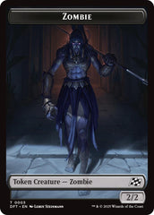 Zombie Warrior // Zombie (0003) Double-Sided Token [Aetherdrift Tokens] | Odin's Place