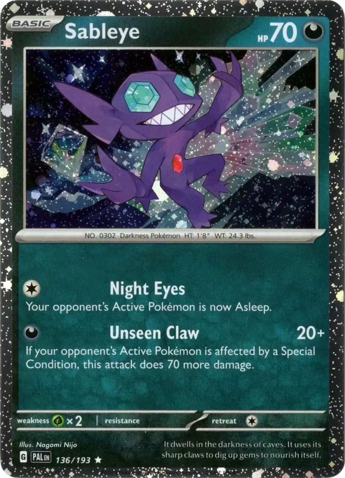 Sableye (136/193) (Cosmos Holo) [Scarlet & Violet: Paldea Evolved] | Odin's Place