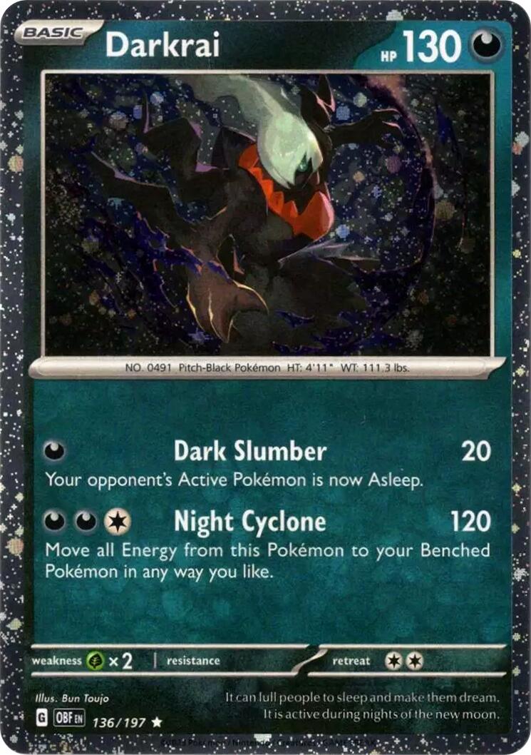 Darkrai (136/197) (Cosmos Holo) [Scarlet & Violet: Obsidian Flames] | Odin's Place