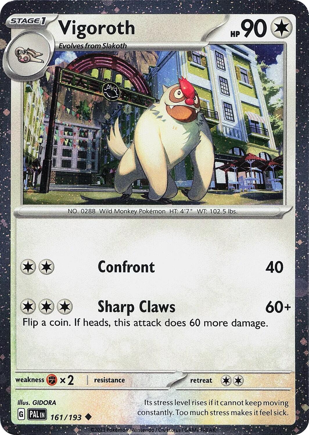 Vigoroth (161/193) (Cosmos Holo) [Scarlet & Violet: Paldea Evolved] | Odin's Place