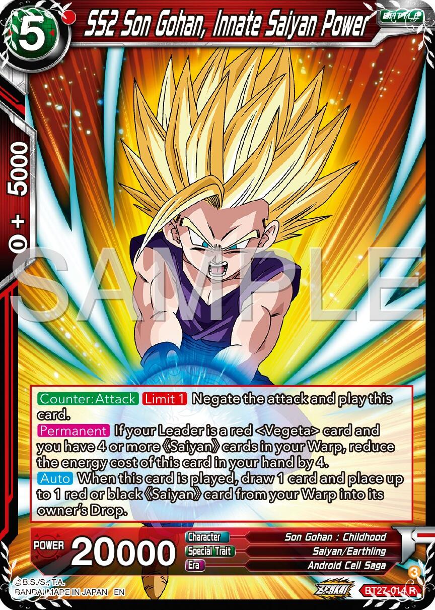 SS2 Son Gohan, Innate Saiyan Power (BT27-014) [History of Z] | Odin's Place