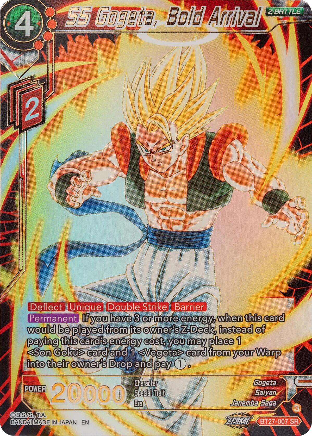 SS Gogeta, Bold Arrival (BT27-007) [History of Z] | Odin's Place