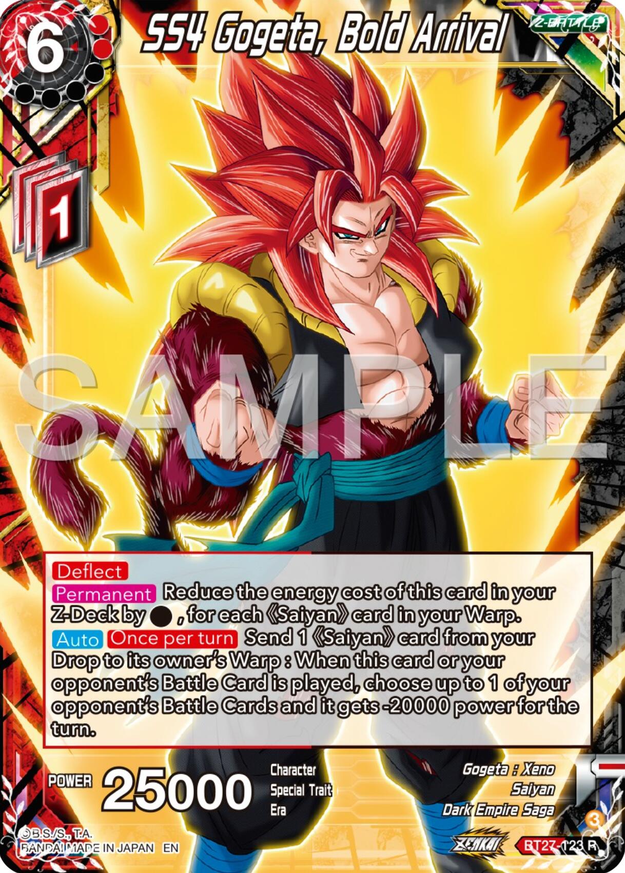 SS4 Gogeta, Bold Arrival (BT27-123) [History of Z] | Odin's Place
