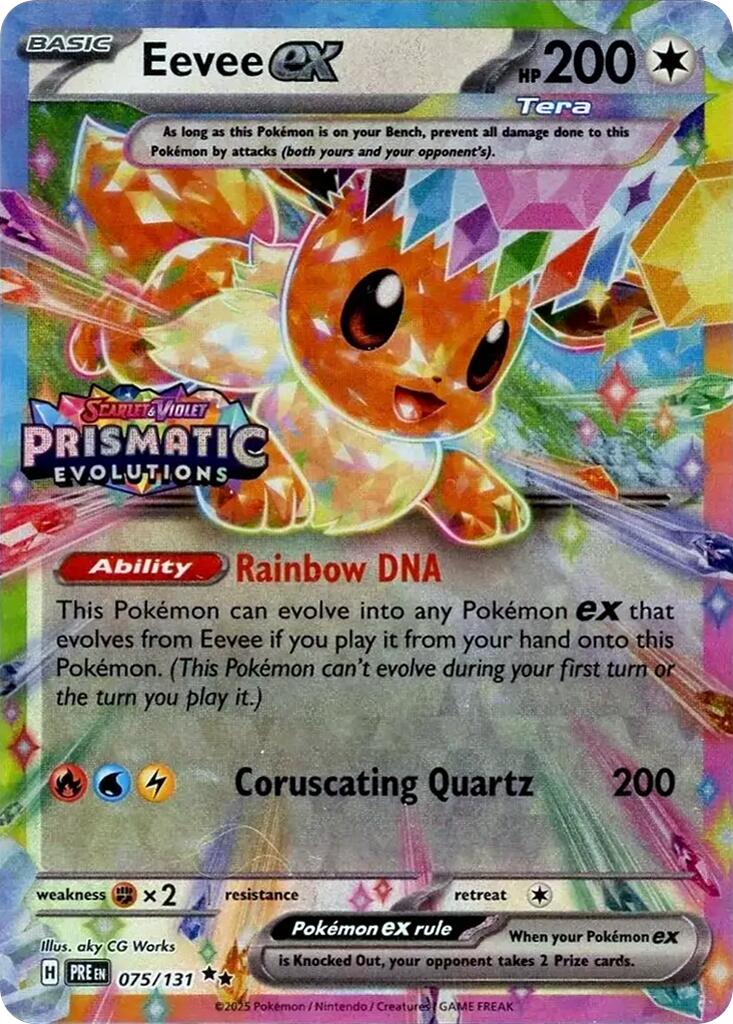Eevee ex (075/131) (Prismatic Evolutions Stamp) [Scarlet & Violet: Prismatic Evolutions] | Odin's Place