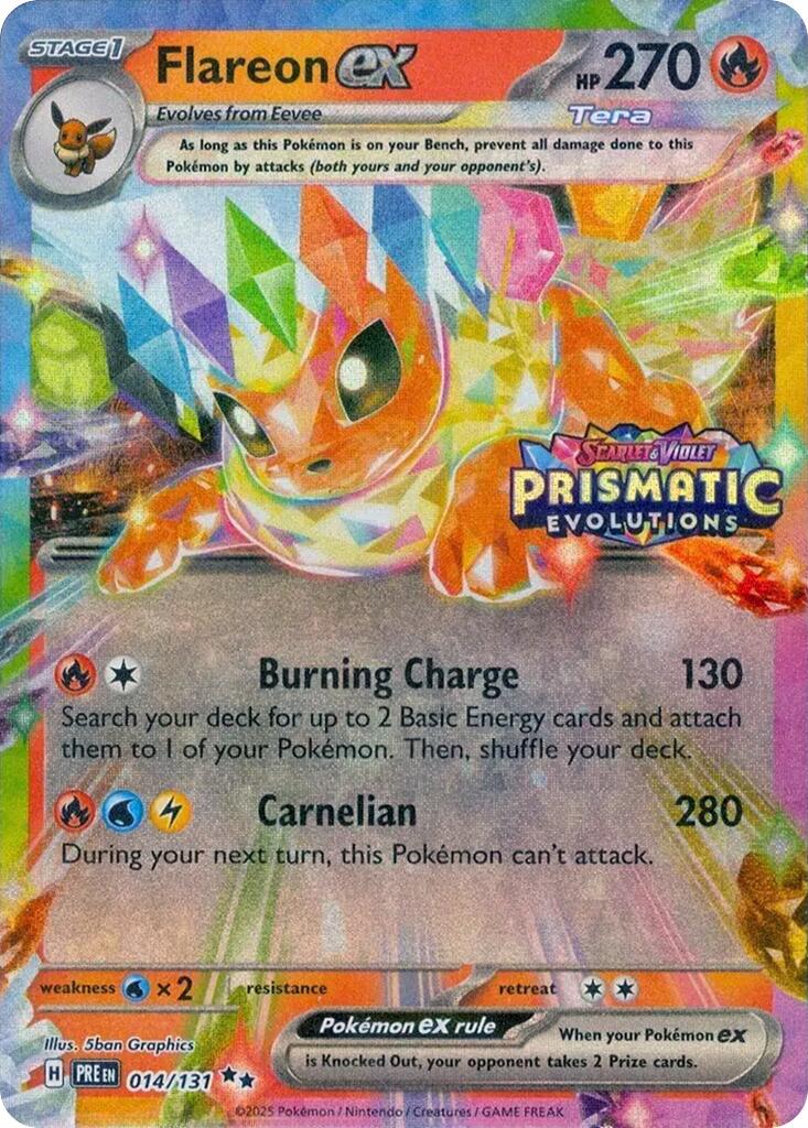 Flareon ex (014/131) (Prismatic Evolutions Stamp) [Scarlet & Violet: Prismatic Evolutions] | Odin's Place