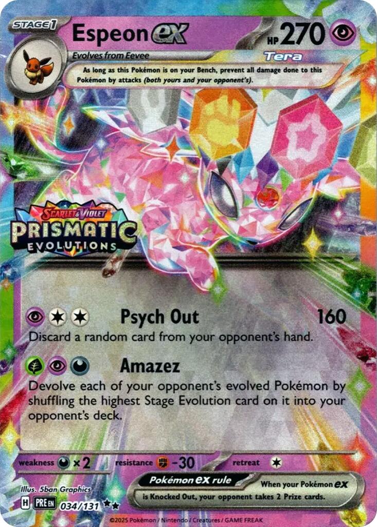 Espeon ex (034/131) (Prismatic Evolutions Stamp) [Scarlet & Violet: Prismatic Evolutions] | Odin's Place