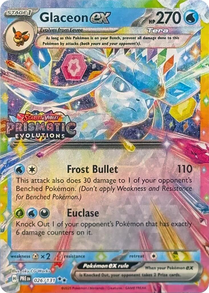 Glaceon ex (026/131) (Prismatic Evolutions Stamp) [Scarlet & Violet: Prismatic Evolutions] | Odin's Place