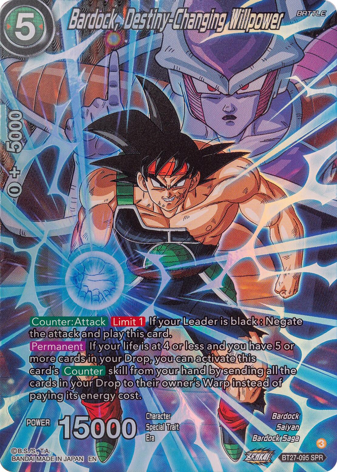 Bardock, Destiny-Changing Willpower (SPR) (BT27-095) [History of Z] | Odin's Place