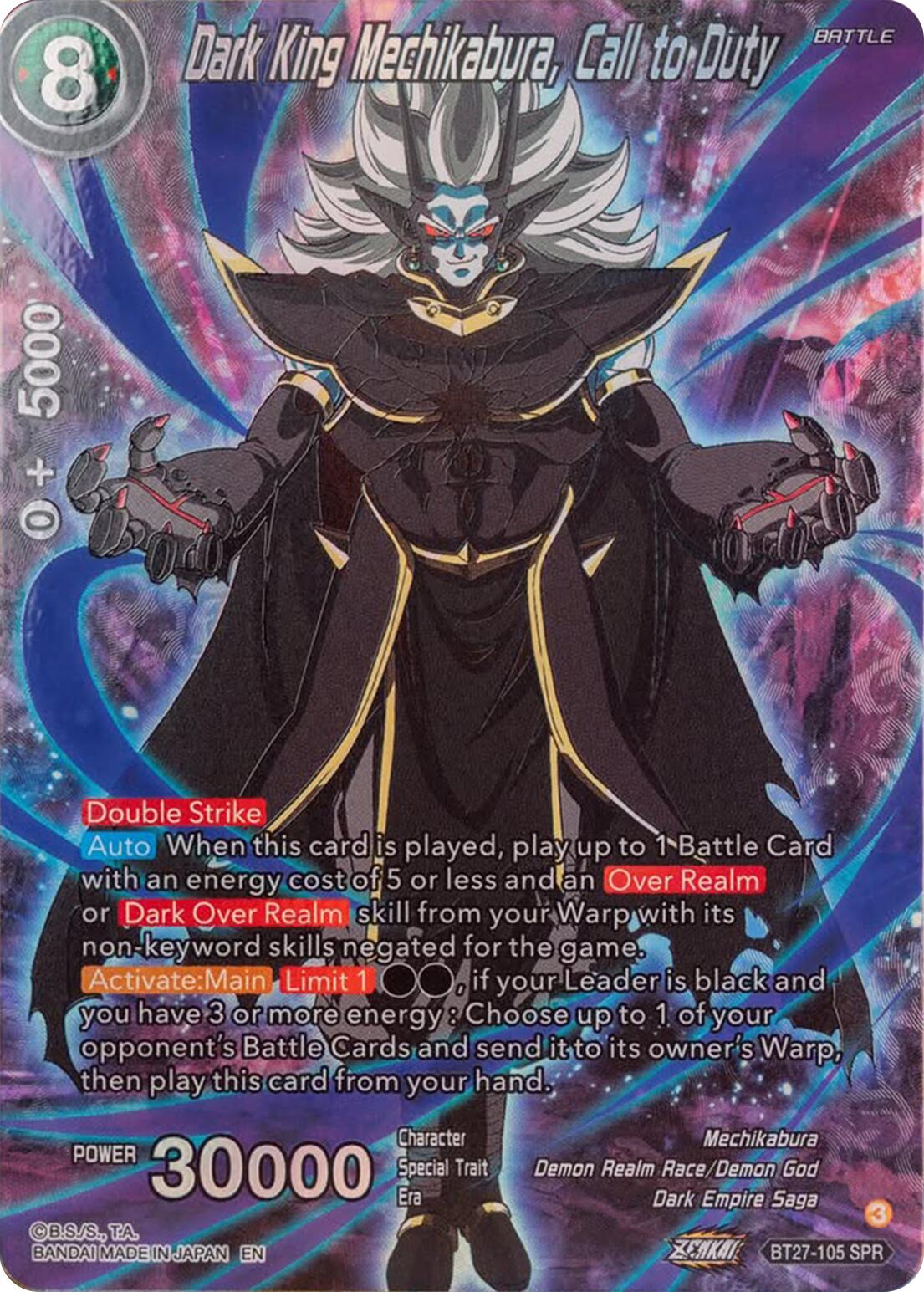 Dark King Mechikabura, Call to Duty (SPR) (BT27-105) [History of Z] | Odin's Place