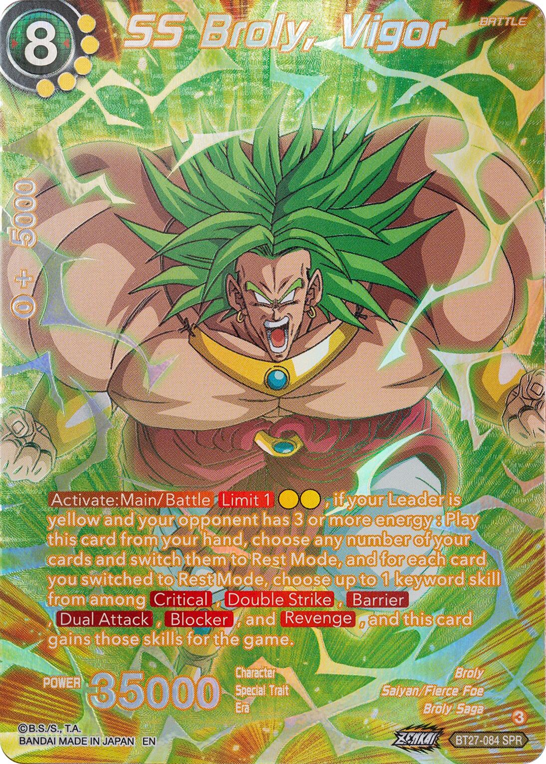 SS Broly, Vigor (SPR) (BT27-064) [History of Z] | Odin's Place