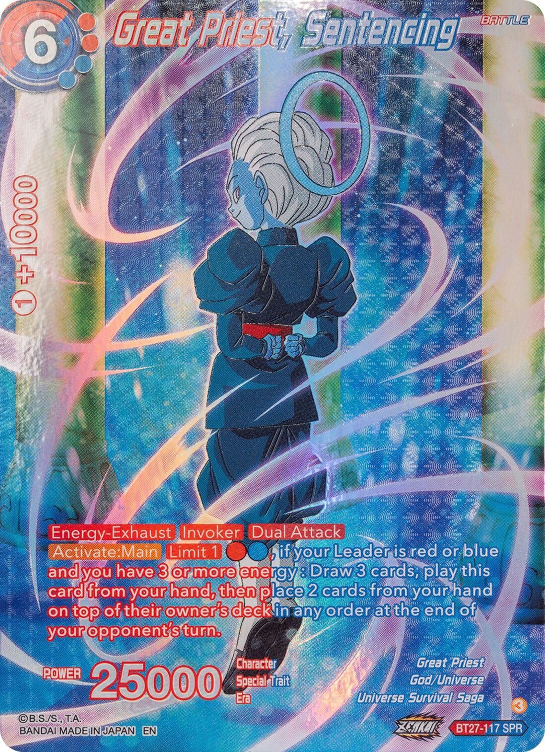 Great Priest, Sentencing (SPR) (BT27-117) [History of Z] | Odin's Place