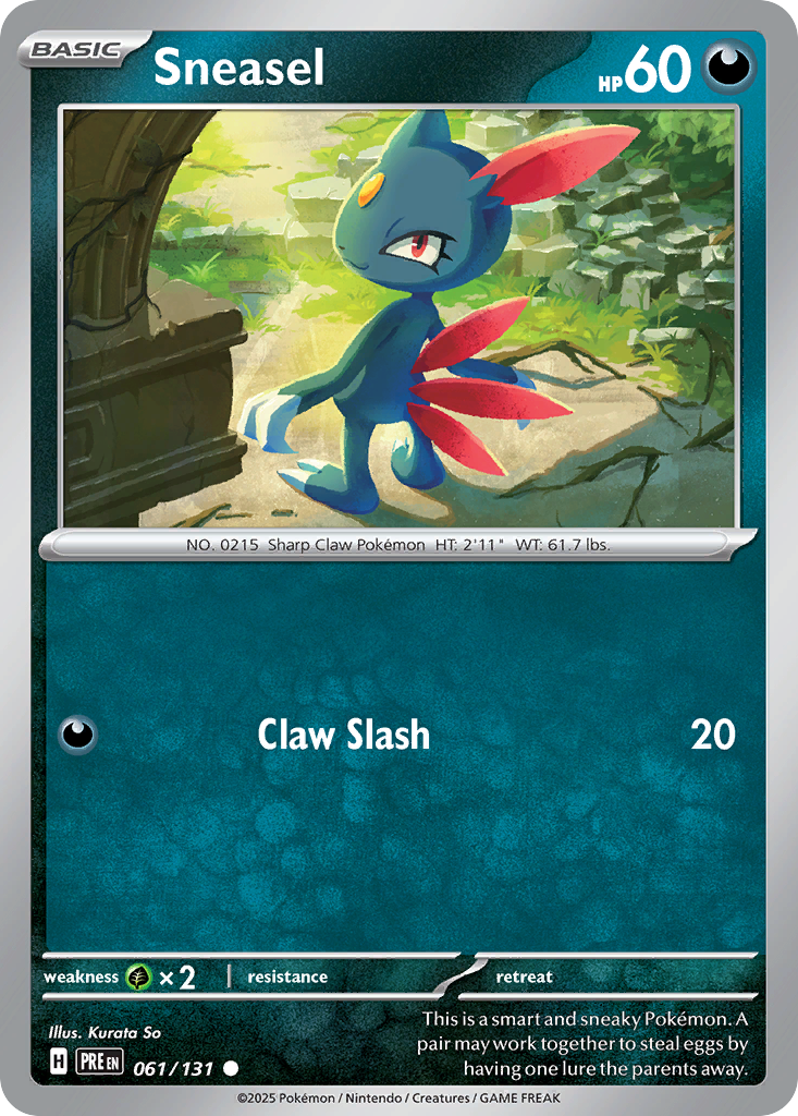 Sneasel (061/131) (Master Ball Pattern) [Scarlet & Violet: Prismatic Evolutions] | Odin's Place