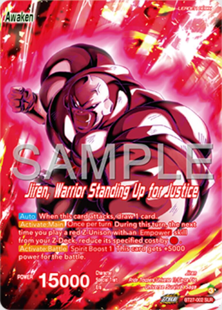 Jiren // Jiren, Warrior Standing Up for Justice (SLR) (BT27-002) [History of Z] | Odin's Place