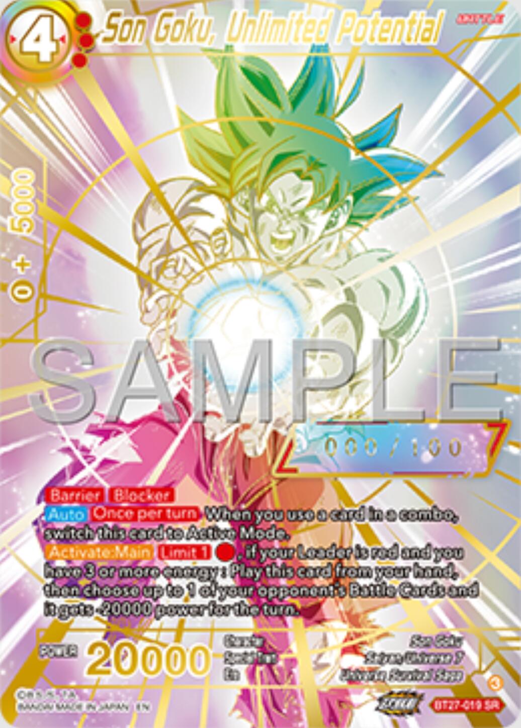 Son Goku, Unlimited Potential (Serial Numbered) (BT27-019) [History of Z] | Odin's Place