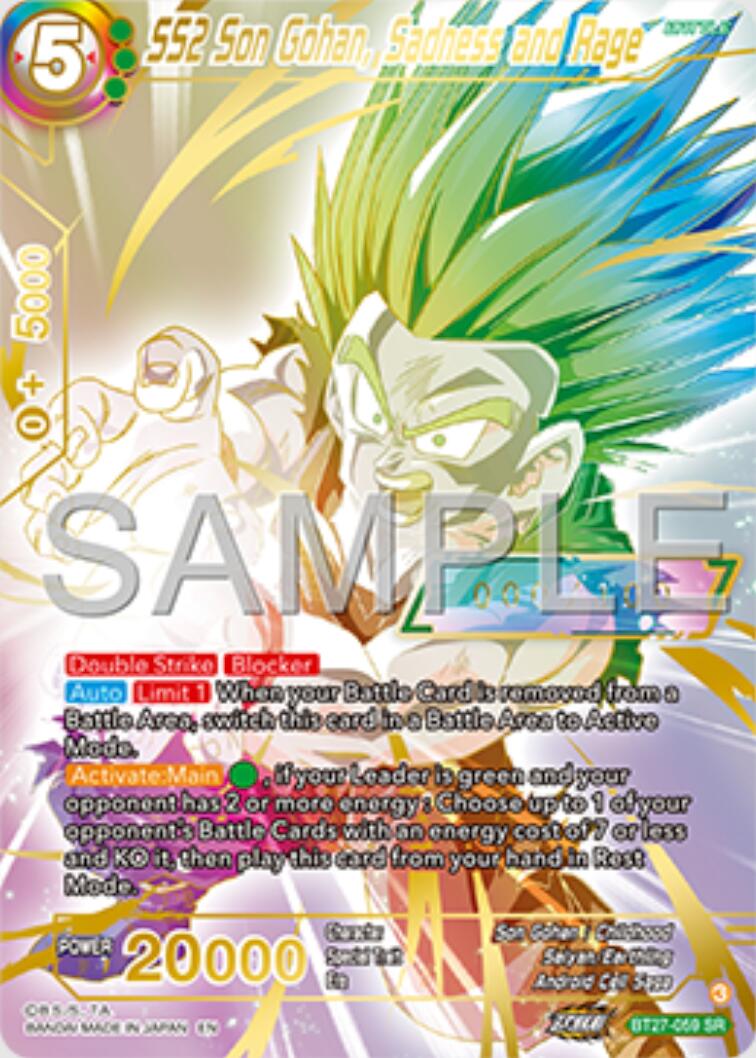 SS2 Son Gohan, Sadness and Rage (Serial Numbered) (BT27-059) [History of Z] | Odin's Place