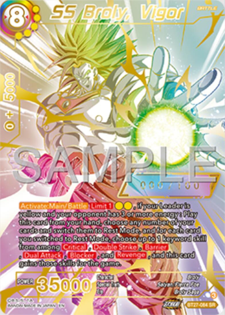 SS Broly, Vigor (Serial Numbered) (BT27-084) [History of Z] | Odin's Place