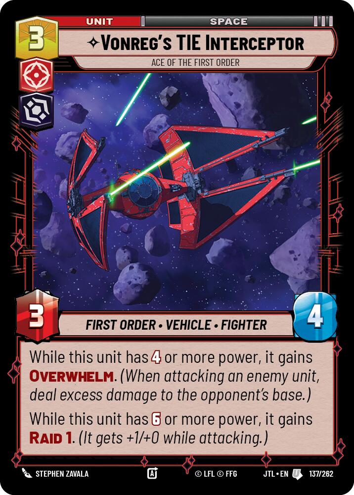 Vonreg's TIE Interceptor - Ace of the First Order (137/262) (137/262) [Jump to Lightspeed] | Odin's Place