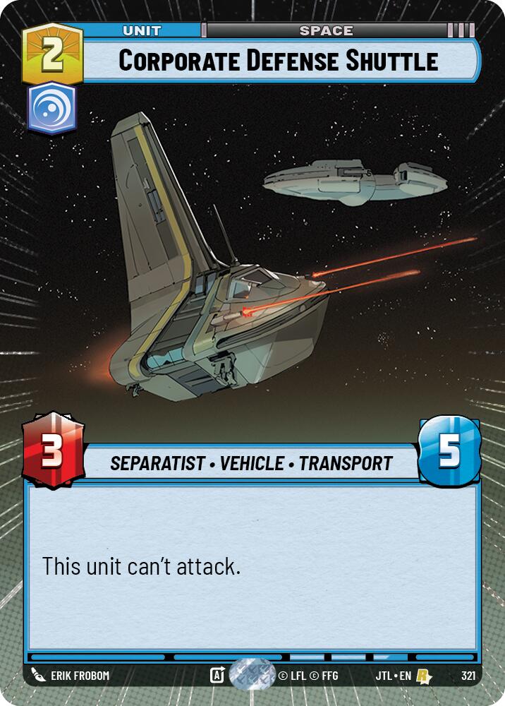 Corporate Defense Shuttle (321) (Hyperspace) (321) [Jump to Lightspeed] | Odin's Place