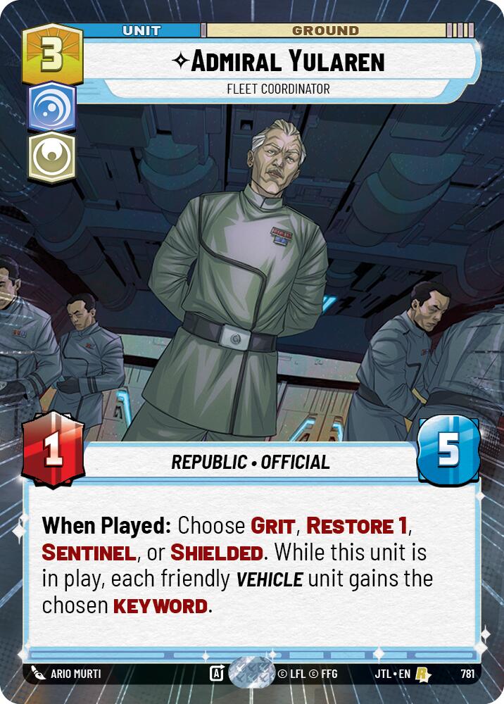 Admiral Yularen - Fleet Coordinator (781) (Hyperspace Foil) (781) [Jump to Lightspeed] | Odin's Place