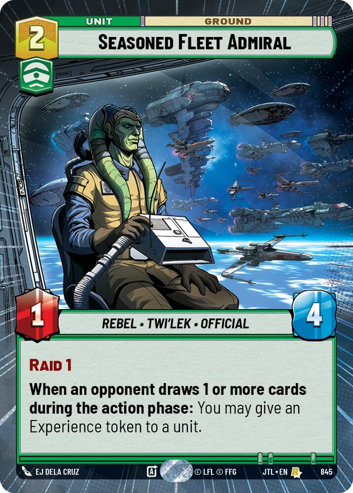Seasoned Fleet Admiral (845) (Hyperspace Foil) (845) [Jump to Lightspeed] | Odin's Place