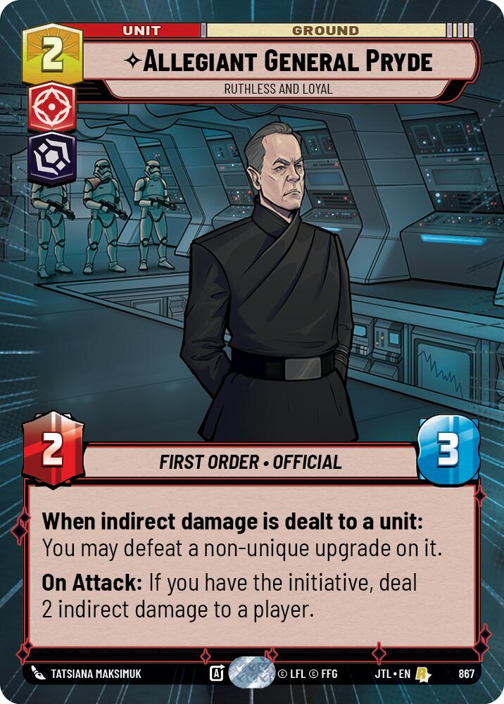 Allegiant General Pryde - Ruthless and Loyal (867) (Hyperspace Foil) (867) [Jump to Lightspeed] | Odin's Place