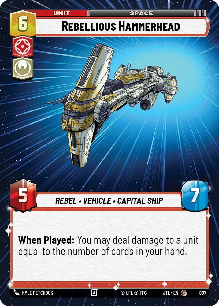 Rebellious Hammerhead (887) (Hyperspace Foil) (887) [Jump to Lightspeed] | Odin's Place