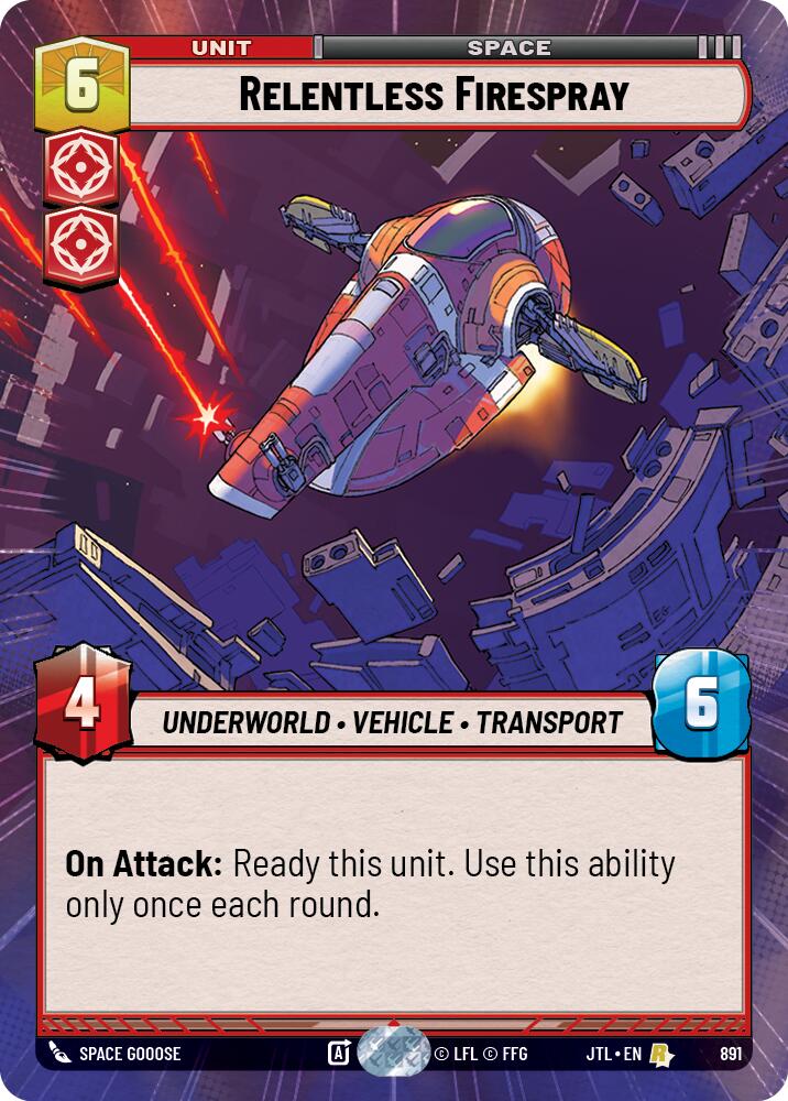 Relentless Firespray (891) (Hyperspace Foil) (891) [Jump to Lightspeed] | Odin's Place