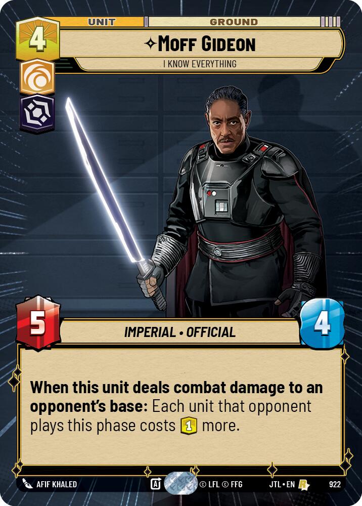 Moff Gideon - I Know Everything (922) (Hyperspace Foil) (922) [Jump to Lightspeed] | Odin's Place