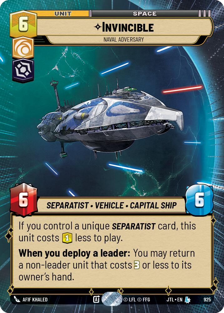 Invincible - Naval Adversary (925) (Hyperspace Foil) (925) [Jump to Lightspeed] | Odin's Place