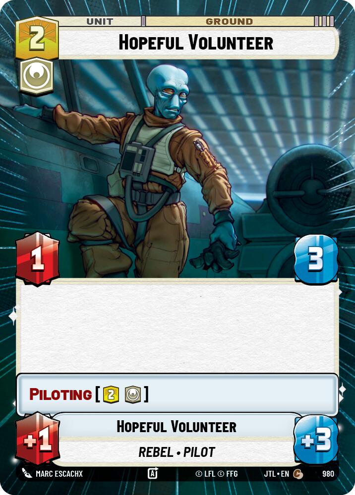 Hopeful Volunteer (980) (Hyperspace Foil) (980) [Jump to Lightspeed] | Odin's Place