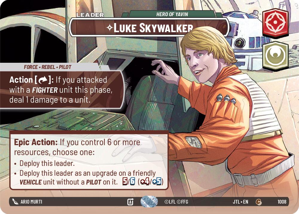 Luke Skywalker - Hero of Yavin (1008) (Showcase) (1008) [Jump to Lightspeed] | Odin's Place