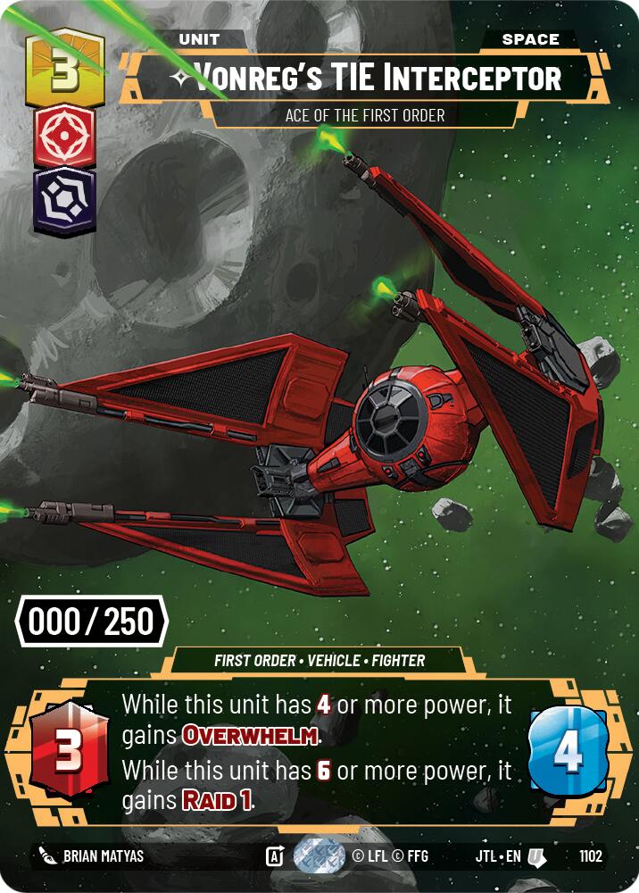 Vonreg's TIE Interceptor - Ace of the First Order (1102) (Serialized) (1102) [Jump to Lightspeed] | Odin's Place