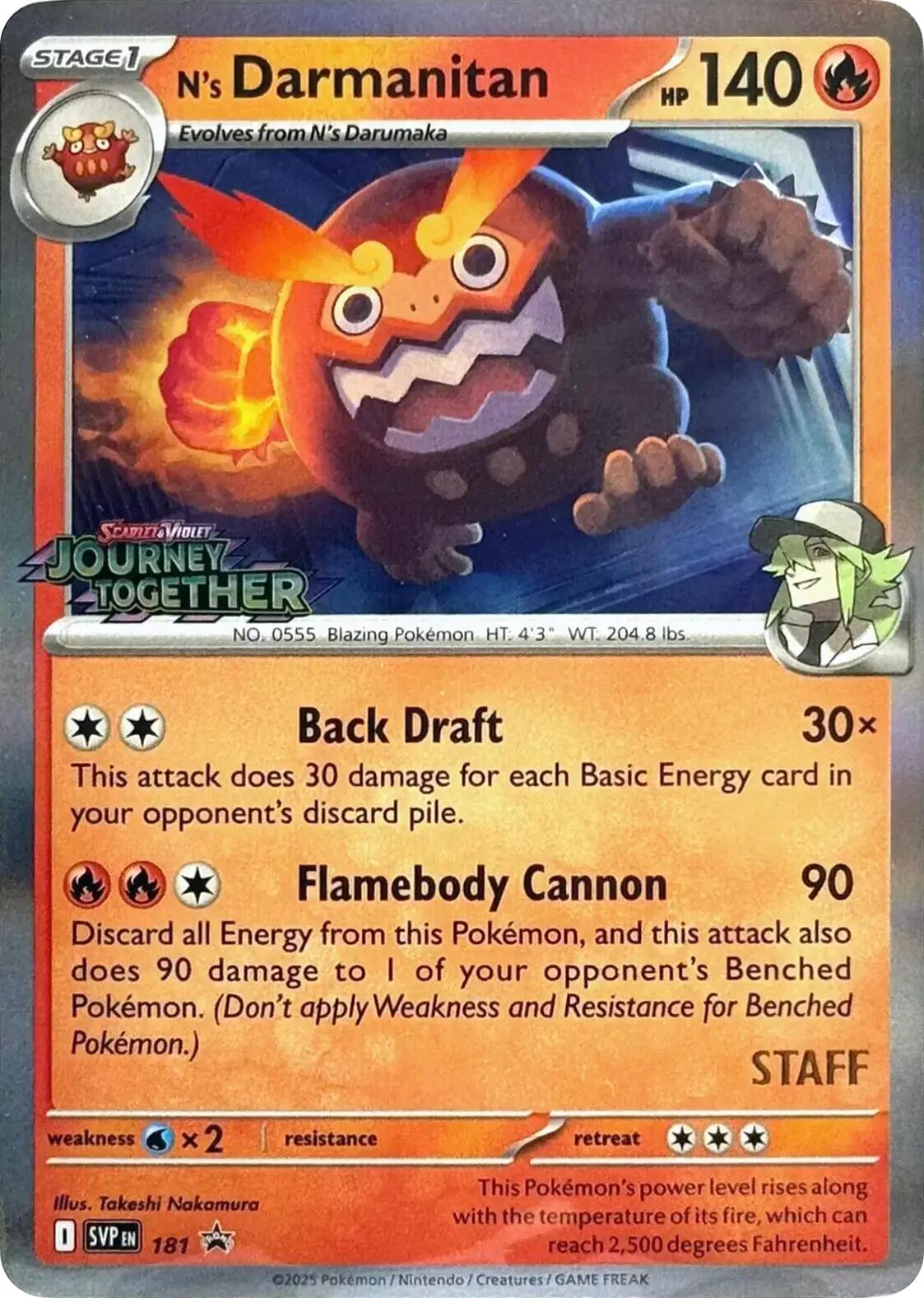 N's Darmanitan (181) (Prerelease Staff) [Scarlet & Violet: Black Star Promos] | Odin's Place