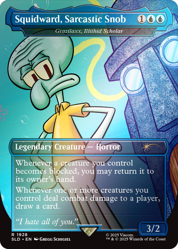 Squidward, Sarcastic Snob - Grazilaxx, Illithid Scholar (Rainbow Foil) [Secret Lair Drop Series] | Odin's Place