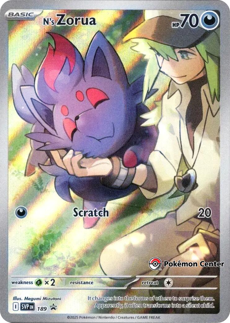 N's Zorua (SVP189) (Pokemon Center Exclusive) [Scarlet & Violet: Black Star Promos] | Odin's Place