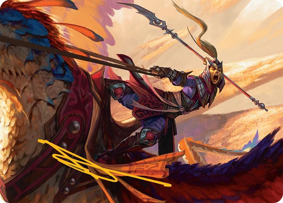 Dragonback Lancer Art Card (3/54) (Gold-Stamped Signature) [Tarkir: Dragonstorm Art Series] | Odin's Place