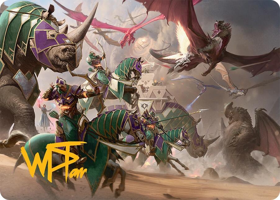 United Battlefront Art Card (5/54) (Gold-Stamped Signature) [Tarkir: Dragonstorm Art Series] | Odin's Place