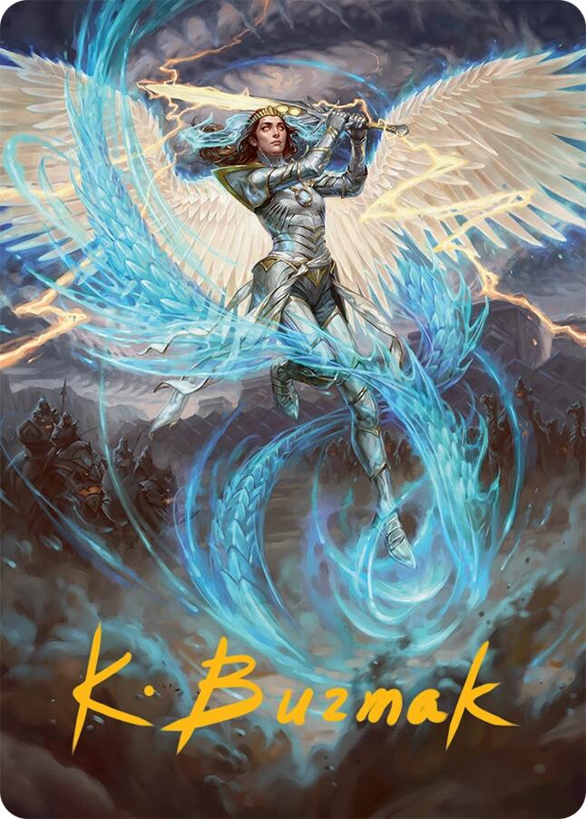 Elspeth, Storm Slayer Art Card (49/54) (Gold-Stamped Signature) [Tarkir: Dragonstorm Art Series] | Odin's Place