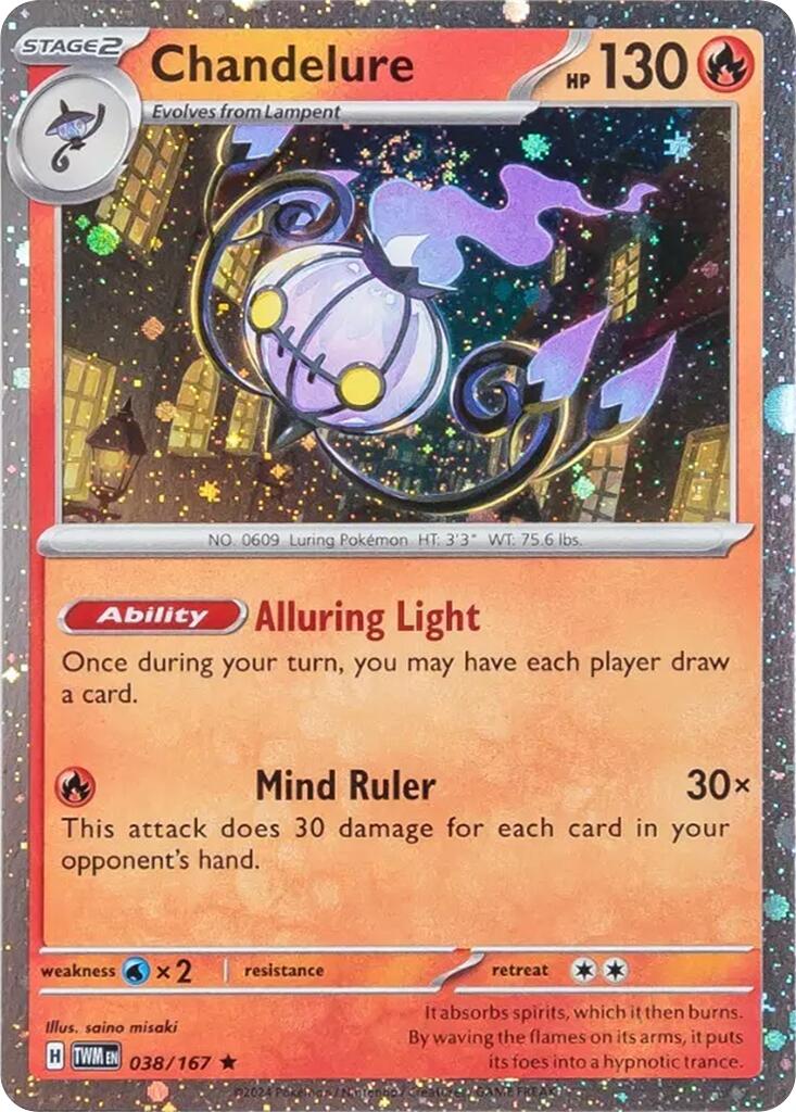 Chandelure (038/167) (Cosmos Holo) [Scarlet & Violet: Twilight Masquerade] | Odin's Place