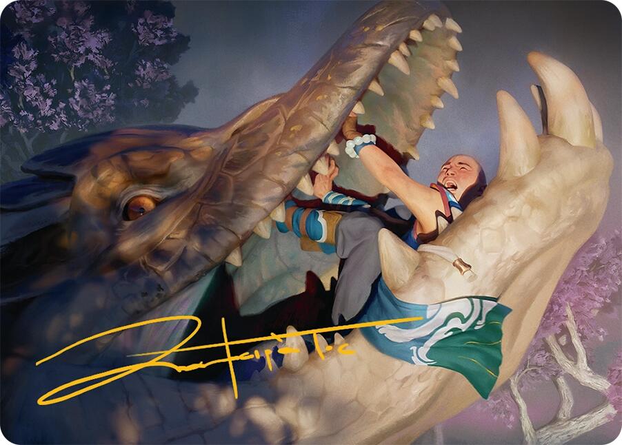 Jaws of Defeat Art Card (53/54) (Gold-Stamped Signature) [Tarkir: Dragonstorm Art Series] | Odin's Place
