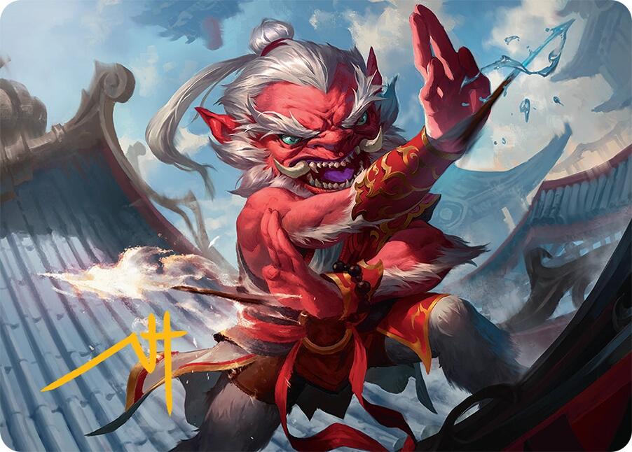 Devoted Duelist Art Card (15/54) (Gold-Stamped Signature) [Tarkir: Dragonstorm Art Series] | Odin's Place