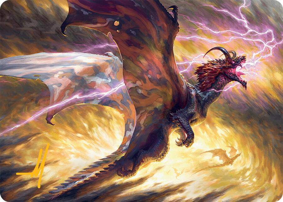 Stormscale Scion Art Card (17/54) (Gold-Stamped Signature) [Tarkir: Dragonstorm Art Series] | Odin's Place