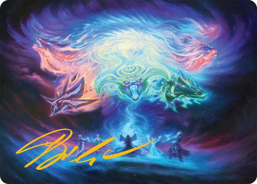 Call the Spirit Dragons Art Card (21/54) (Gold-Stamped Signature) [Tarkir: Dragonstorm Art Series] | Odin's Place