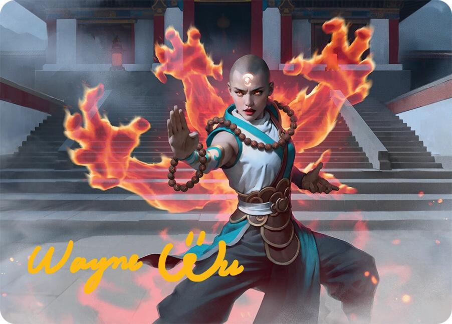 Flamehold Grappler Art Card (24/54) (Gold-Stamped Signature) [Tarkir: Dragonstorm Art Series] | Odin's Place