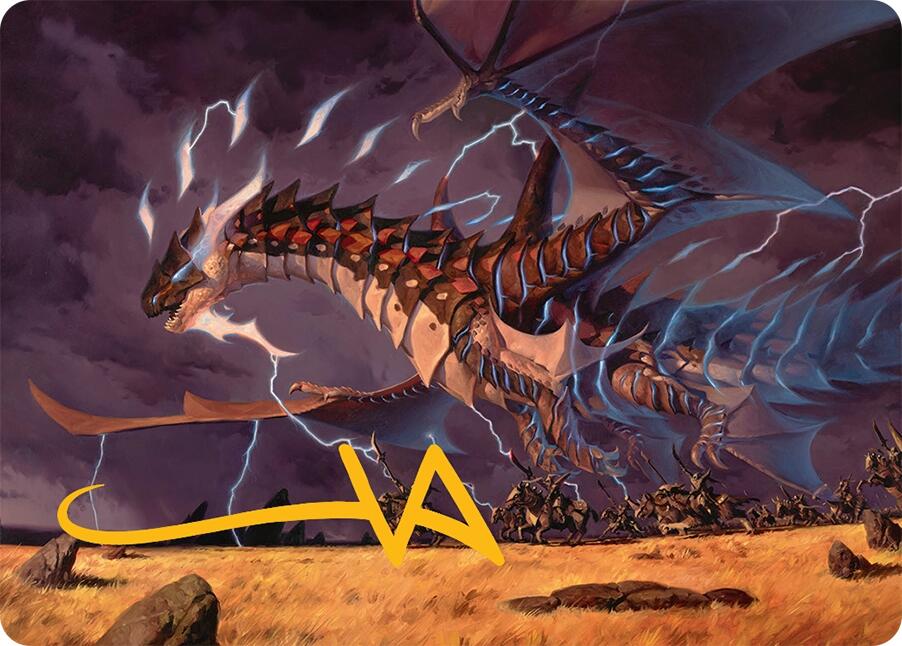 Neriv, Heart of the Storm Art Card (25/54) (Gold-Stamped Signature) [Tarkir: Dragonstorm Art Series] | Odin's Place