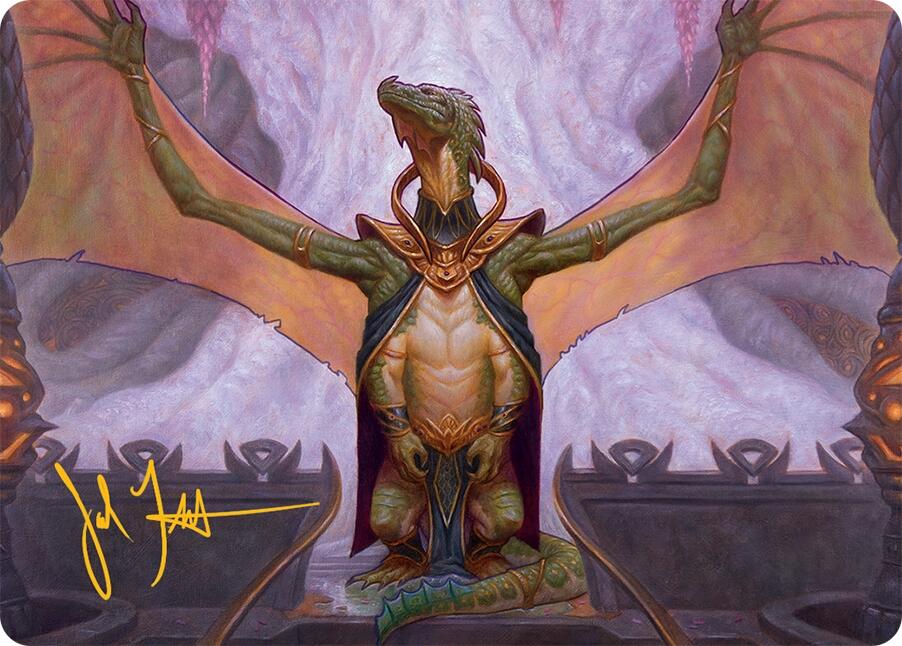 Kheru Goldkeeper Art Card (36/54) (Gold-Stamped Signature) [Tarkir: Dragonstorm Art Series] | Odin's Place