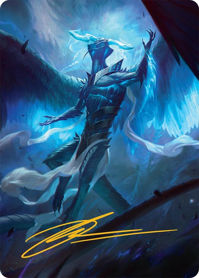 Ugin, Eye of the Storms Art Card (1/54) (Gold-Stamped Signature) [Tarkir: Dragonstorm Art Series] | Odin's Place