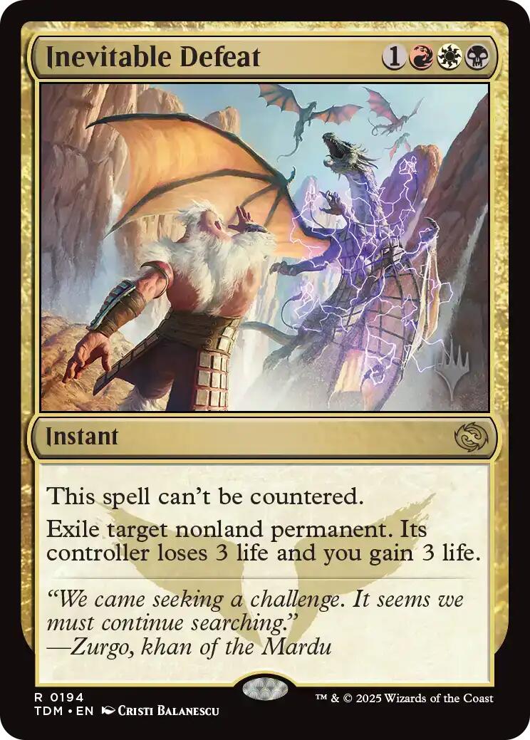 Inevitable Defeat [Tarkir: Dragonstorm Promos] | Odin's Place